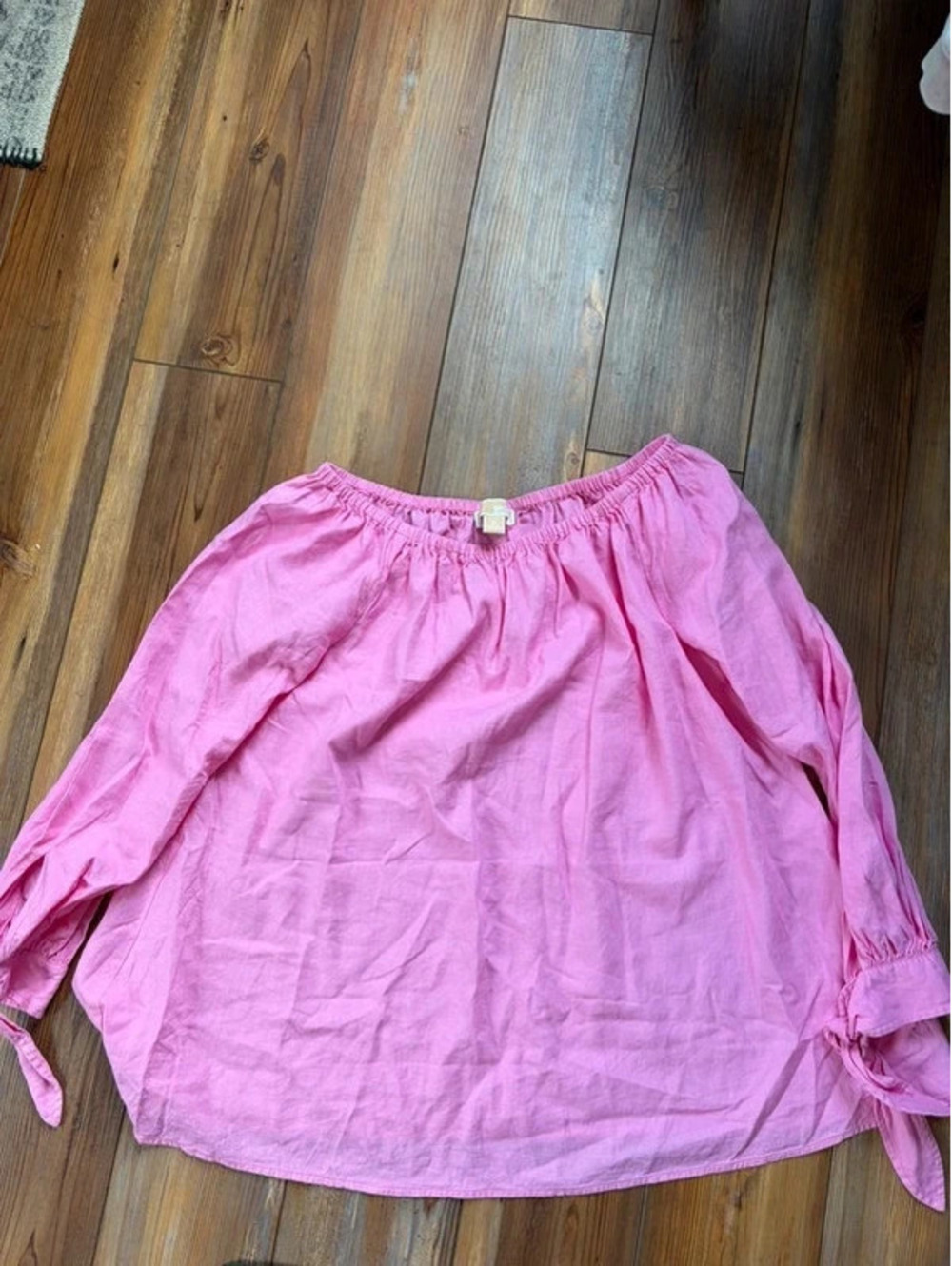 Michael Kors pink linen/viscose off shoulder top M